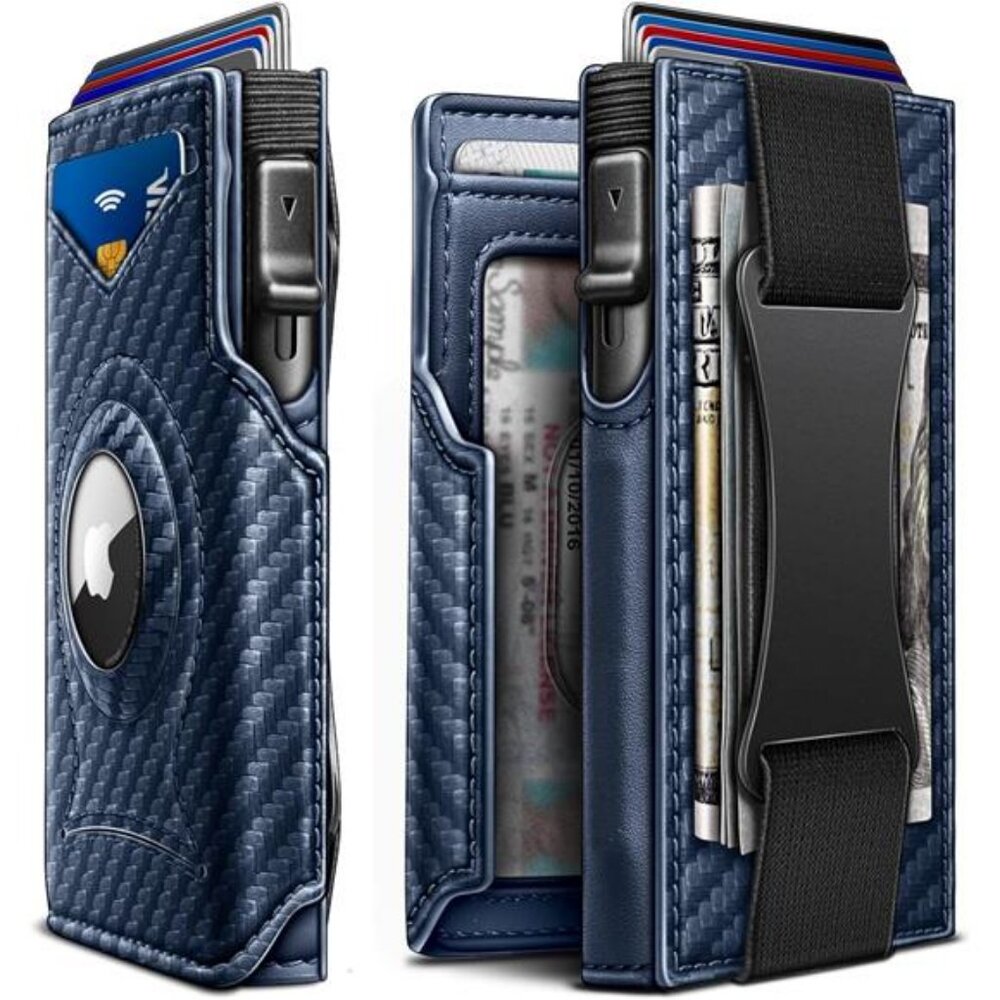 Airtag Wallet Men Gift, Mens Slim Front Pocket Wallet Money Clip Standard Use